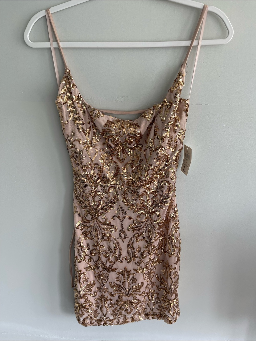 Windsor Sequin-Embellished Blush Pink Cocktail Dress